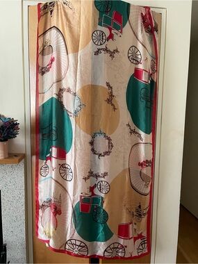 Victorian pattern with horse drawn carriages.